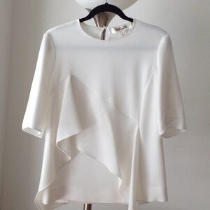 ⭕️ Diane Von Furstenberg - Ruffled White Pullover